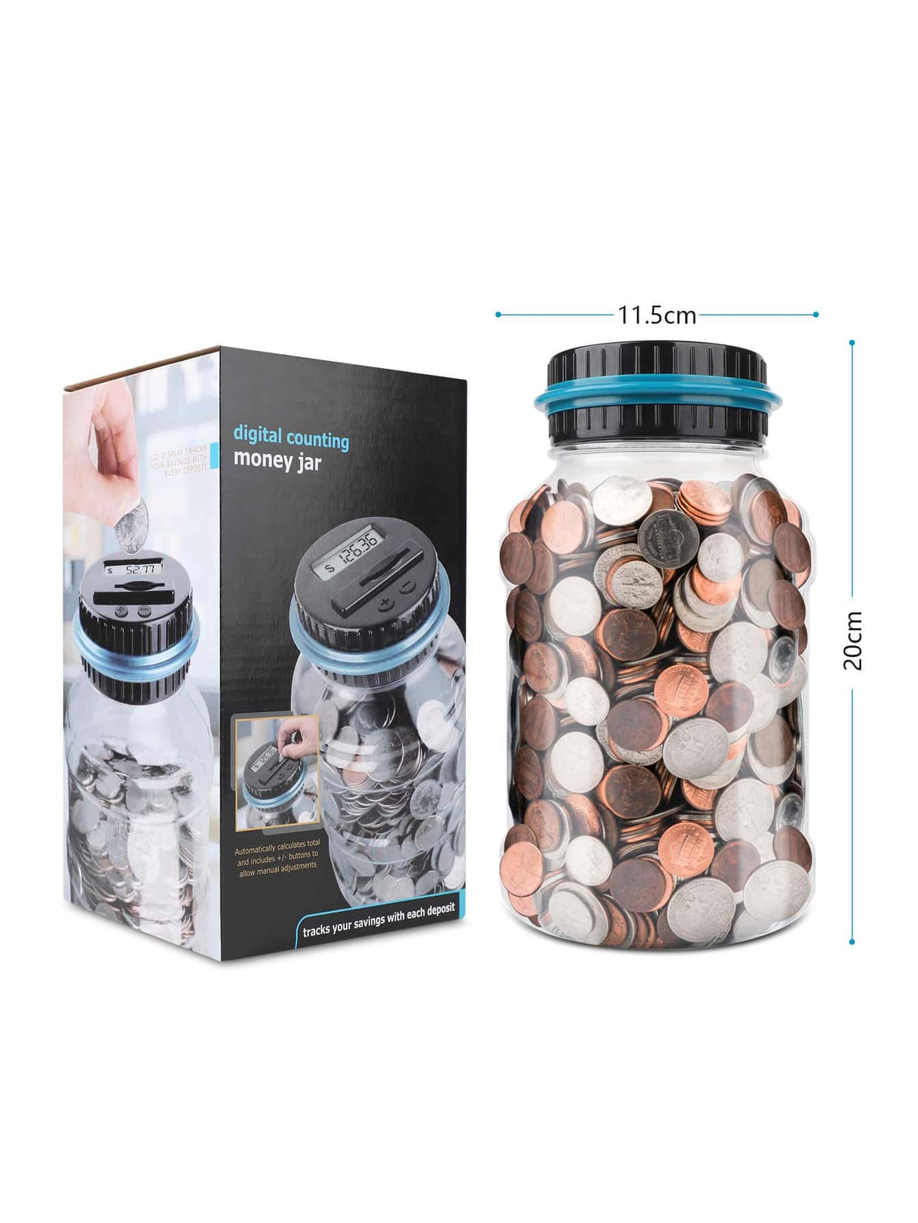 Alcancía electrónica con contador digital .
