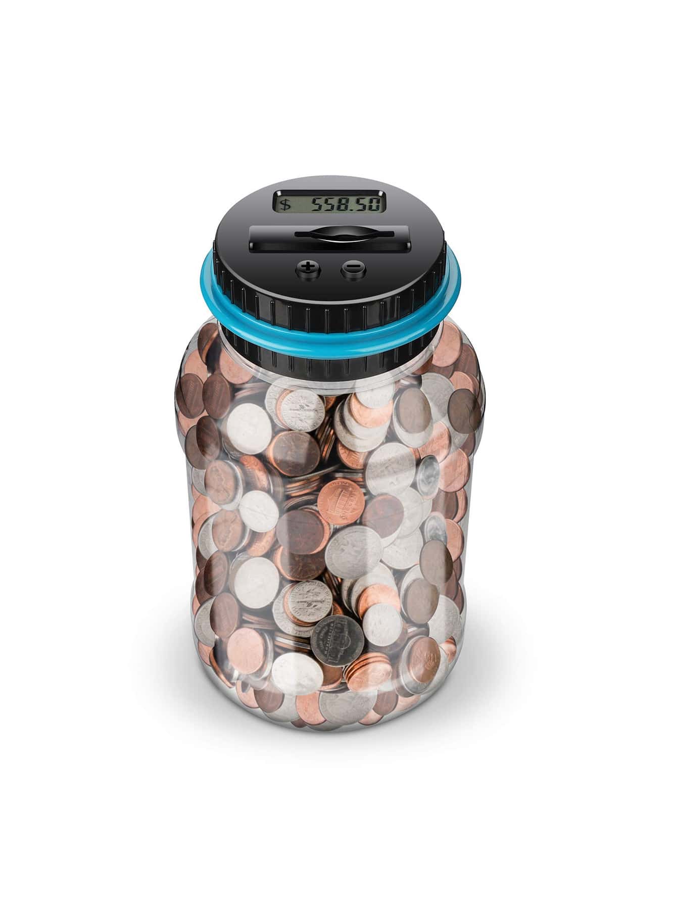 Alcancía electrónica con contador digital .