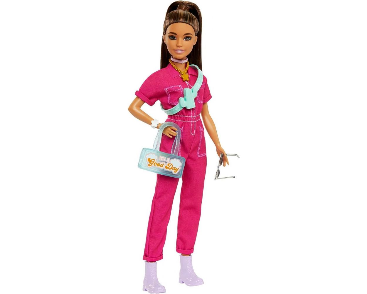 Barbie Day & Play Muñeca con mono rosa