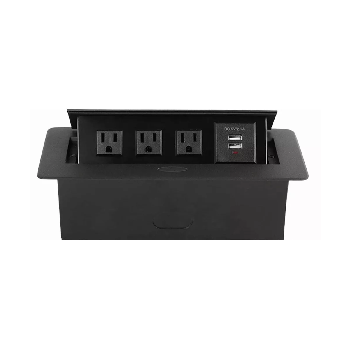 Enchufe Escritorio Embebido Placa De Contactos Y Usb Negro