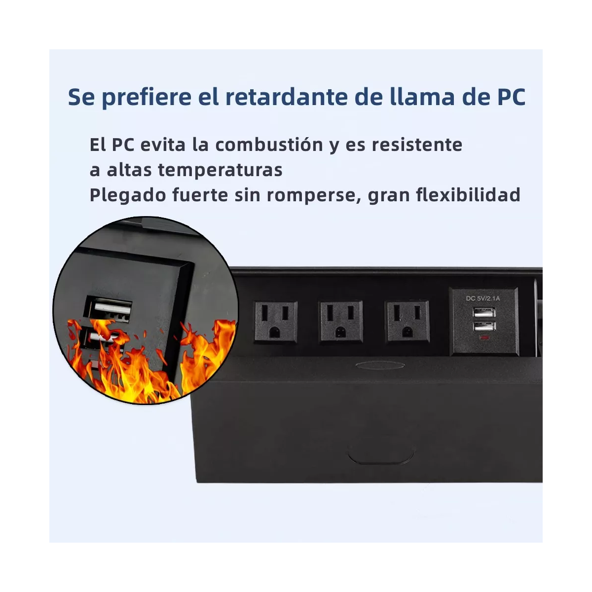 Enchufe Escritorio Embebido Placa De Contactos Y Usb Negro