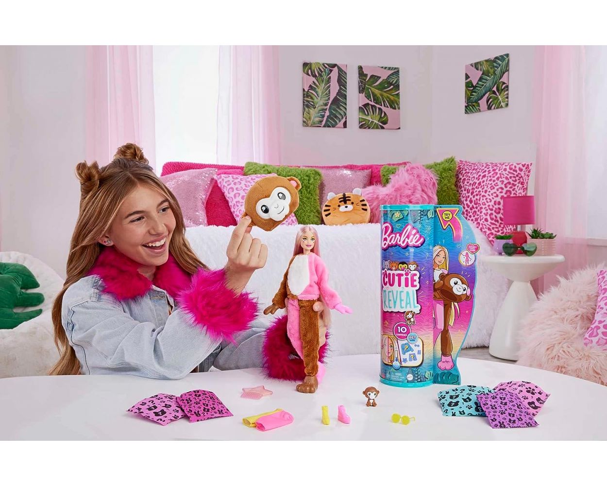 Mattel Barbie Cutie Reveal Serie Animales de la Jungla Muñeca