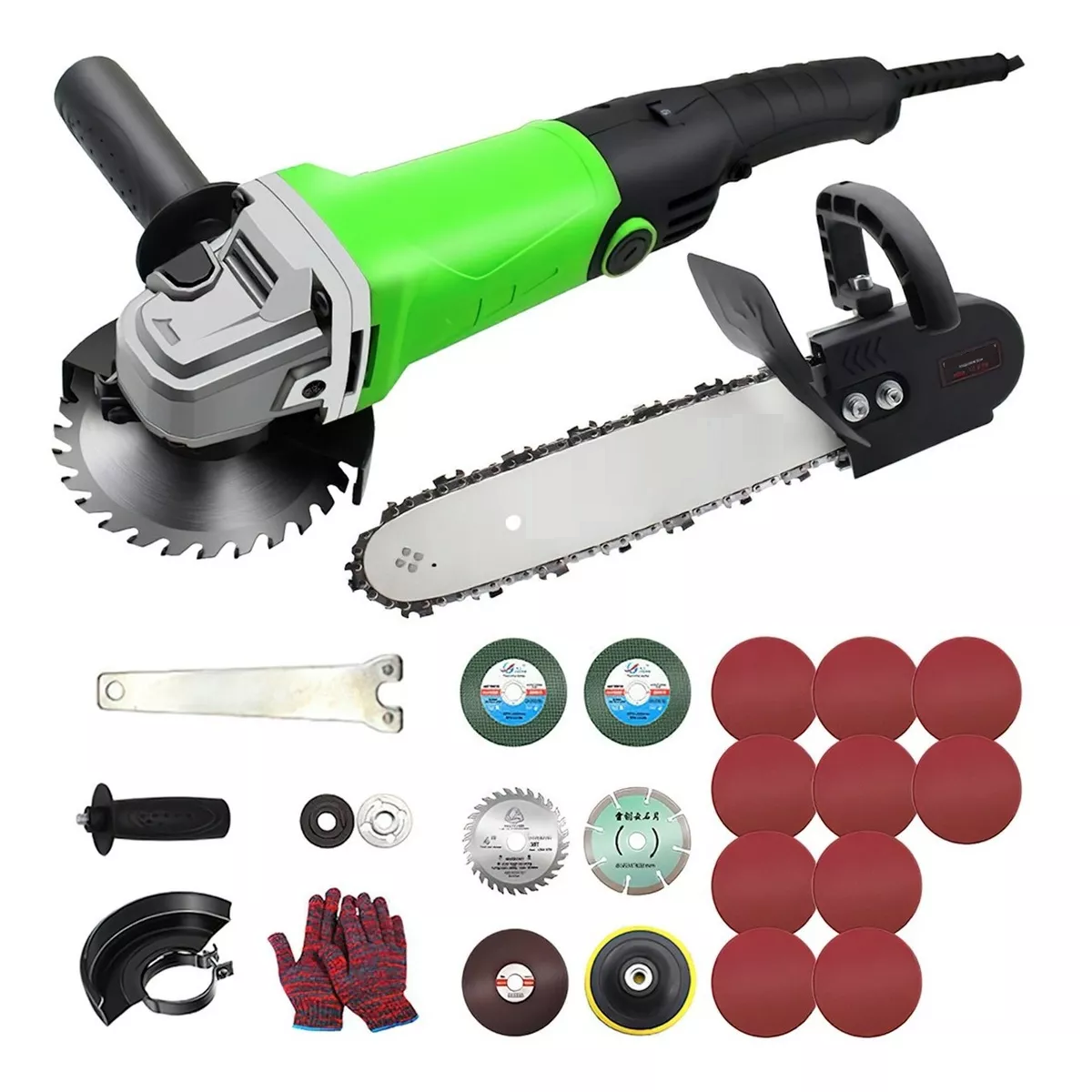 Kit Amoladora Angular 2000w Motosierras Eléctricas + Accesorios