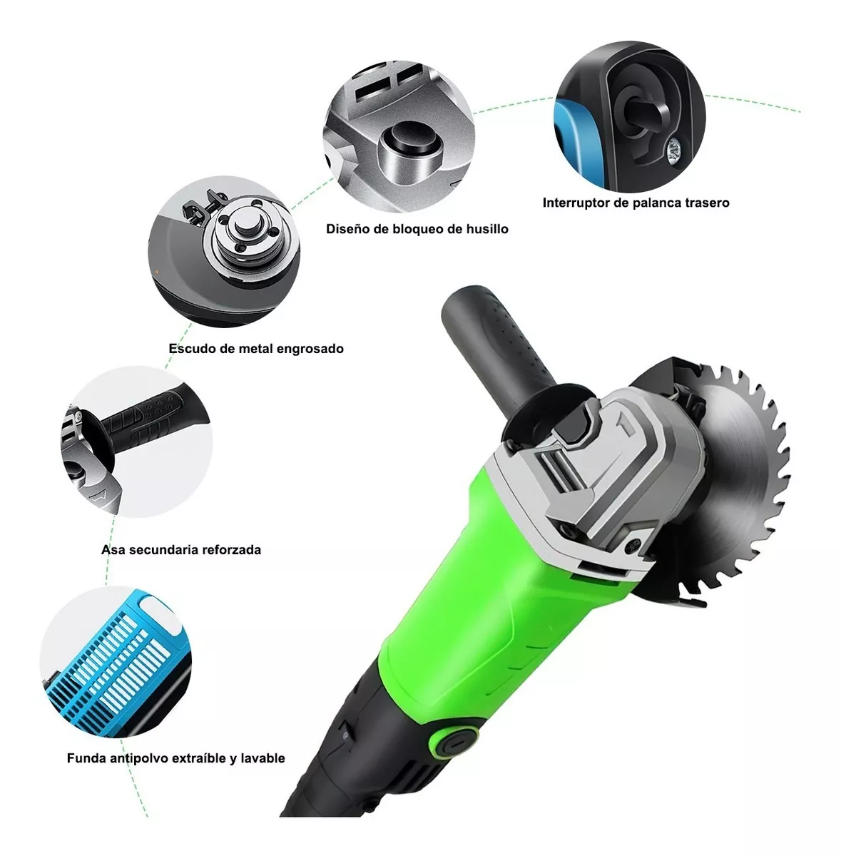 Kit Amoladora Angular 2000w Motosierras Eléctricas + Accesorios