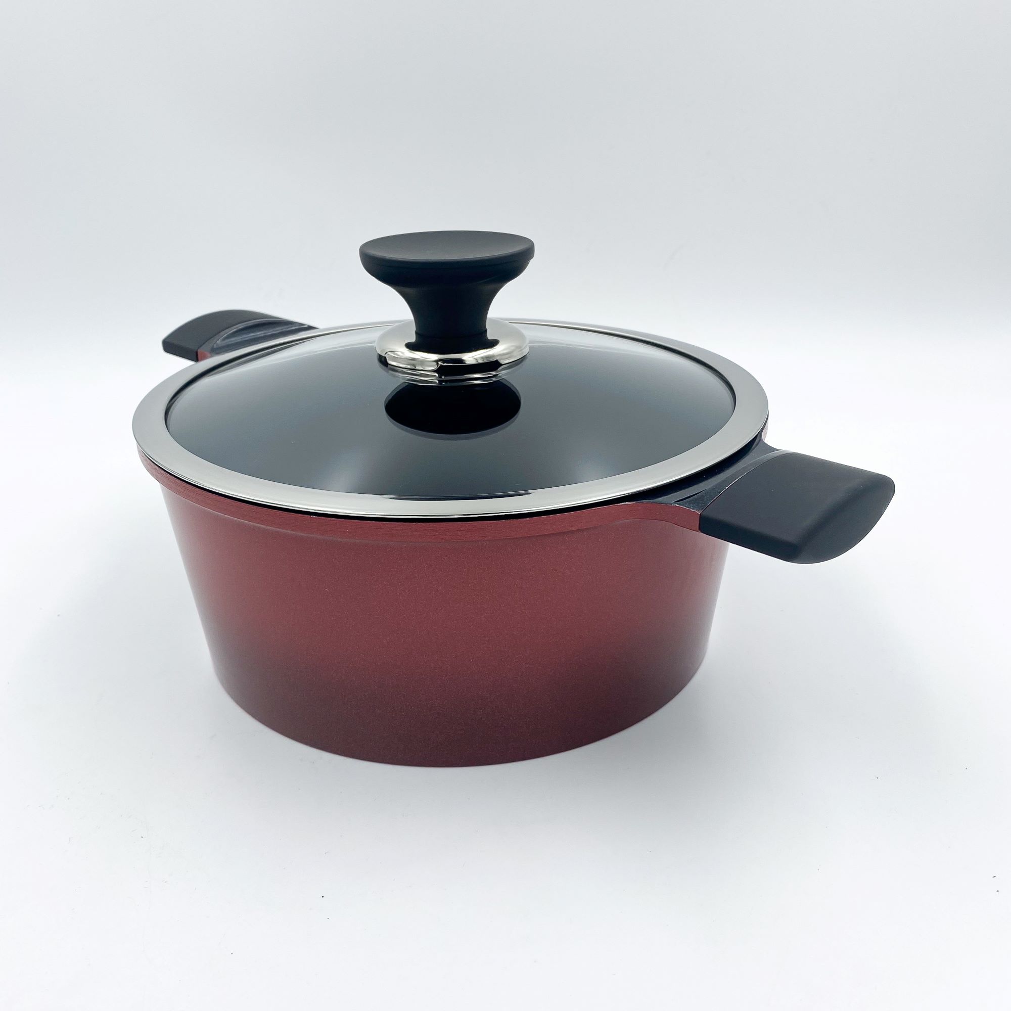 Olla Diamante c/Tapa IH Maple Rojo 22cm