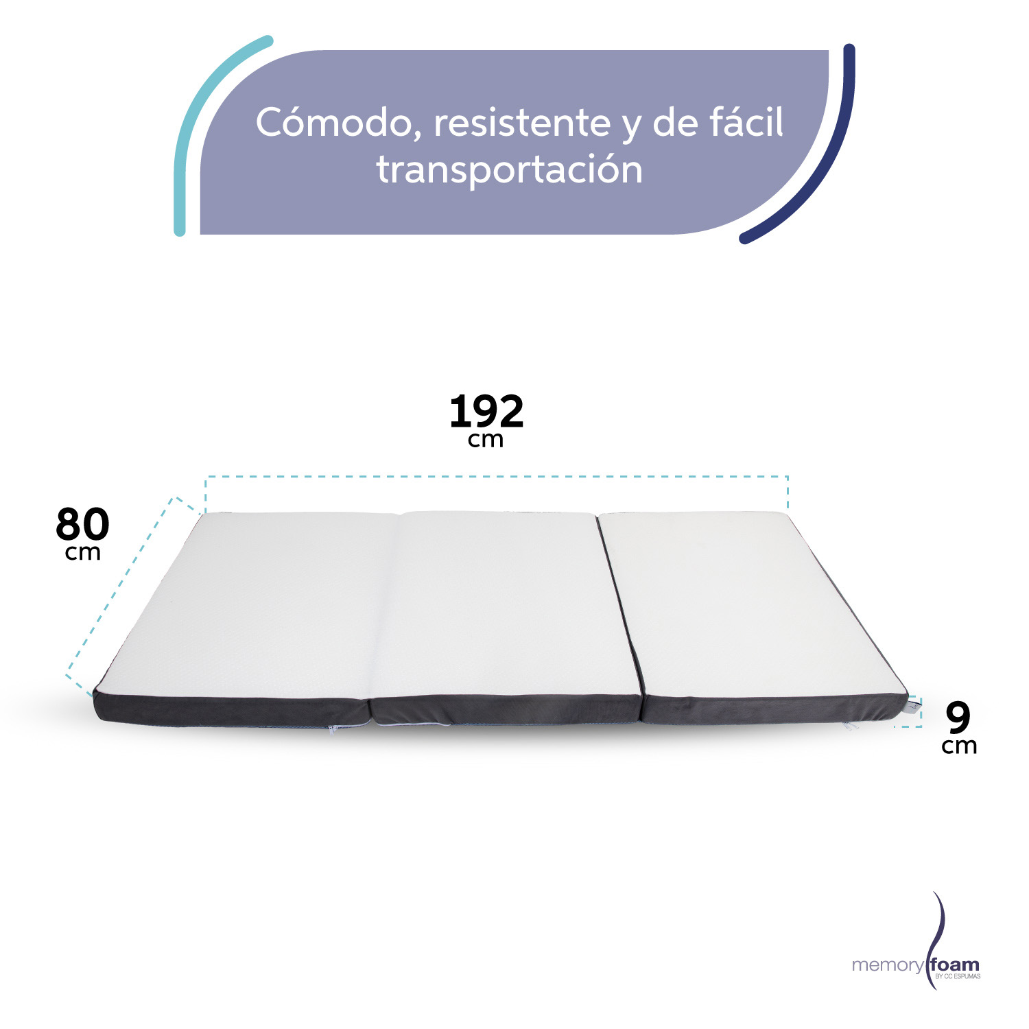 Colchón/Colchoneta Plegable Visitas O Acampar con Maleta (Individual).