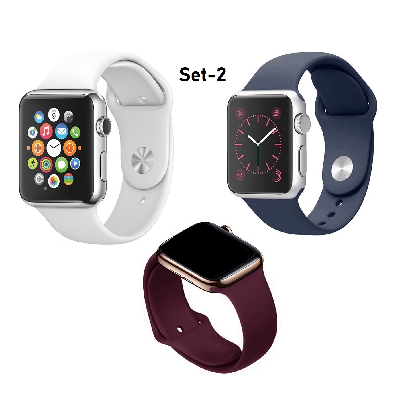 Correa para Apple Watch de silicona Set de 3