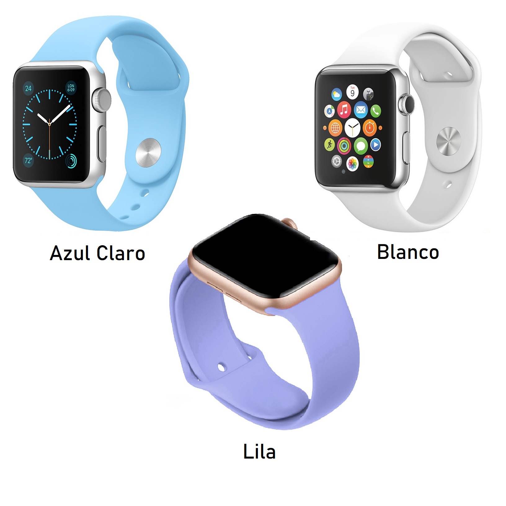Correa para Apple Watch de silicona Set de 3