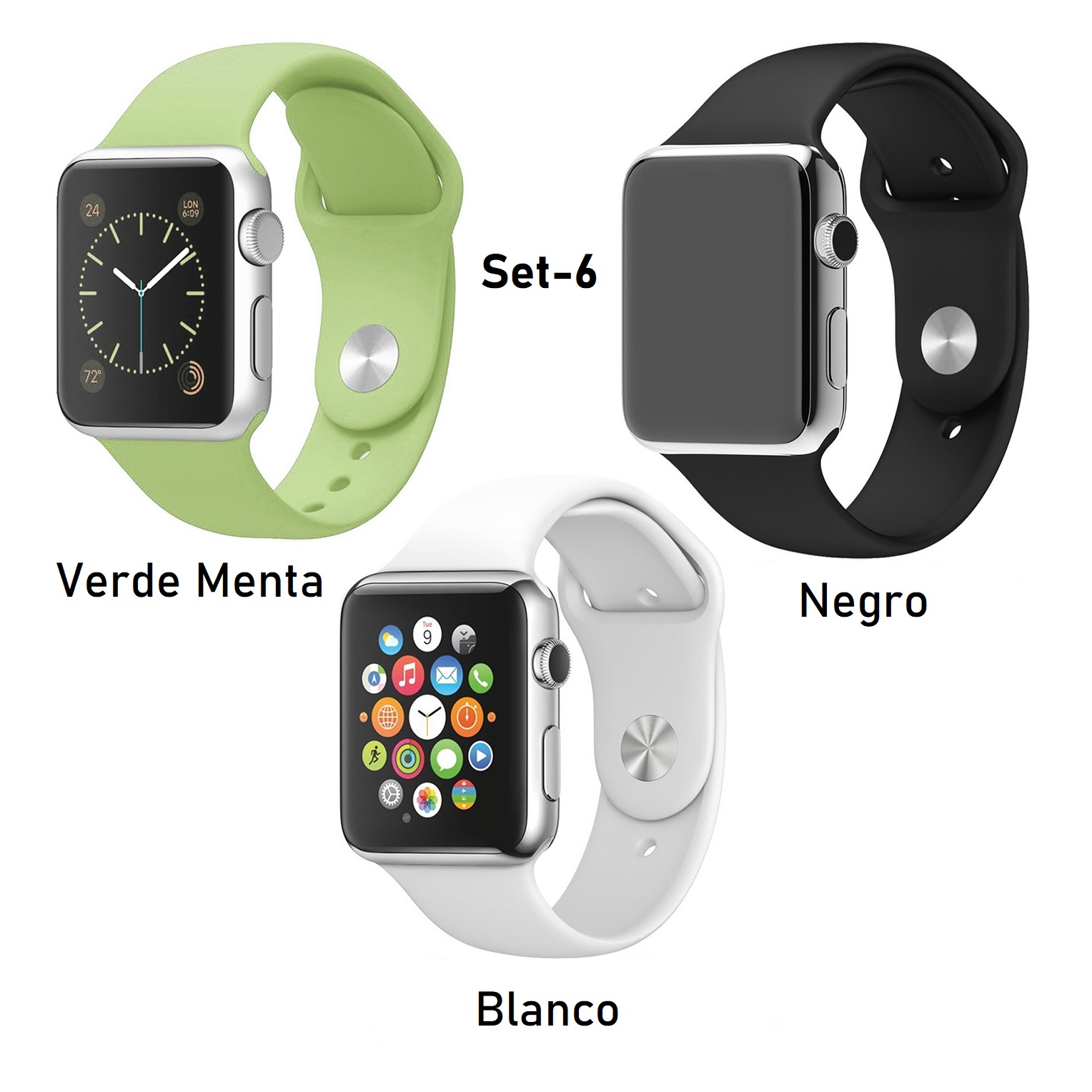 Correa para Apple Watch de silicona Set de 3