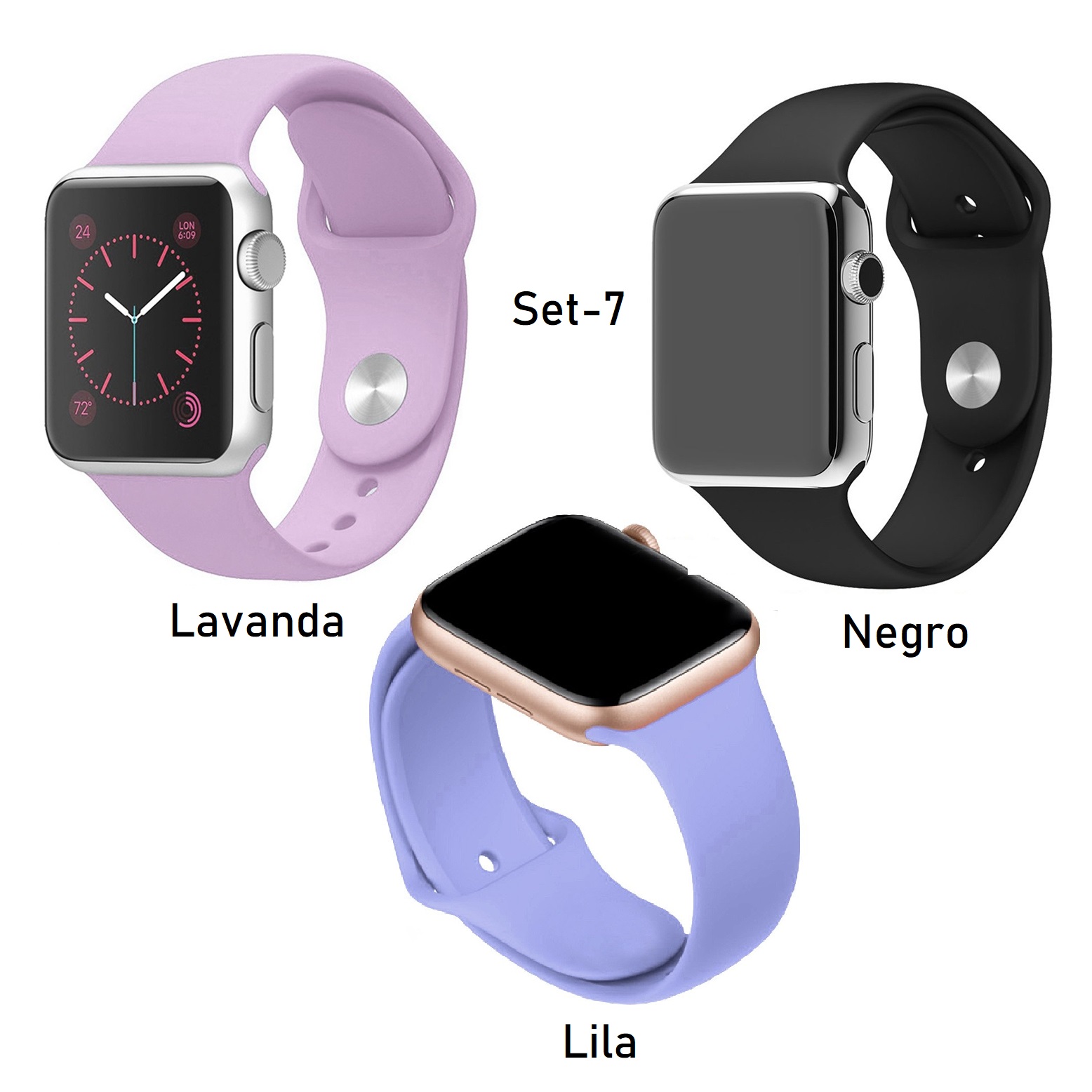 Correa para Apple Watch de silicona Set de 3
