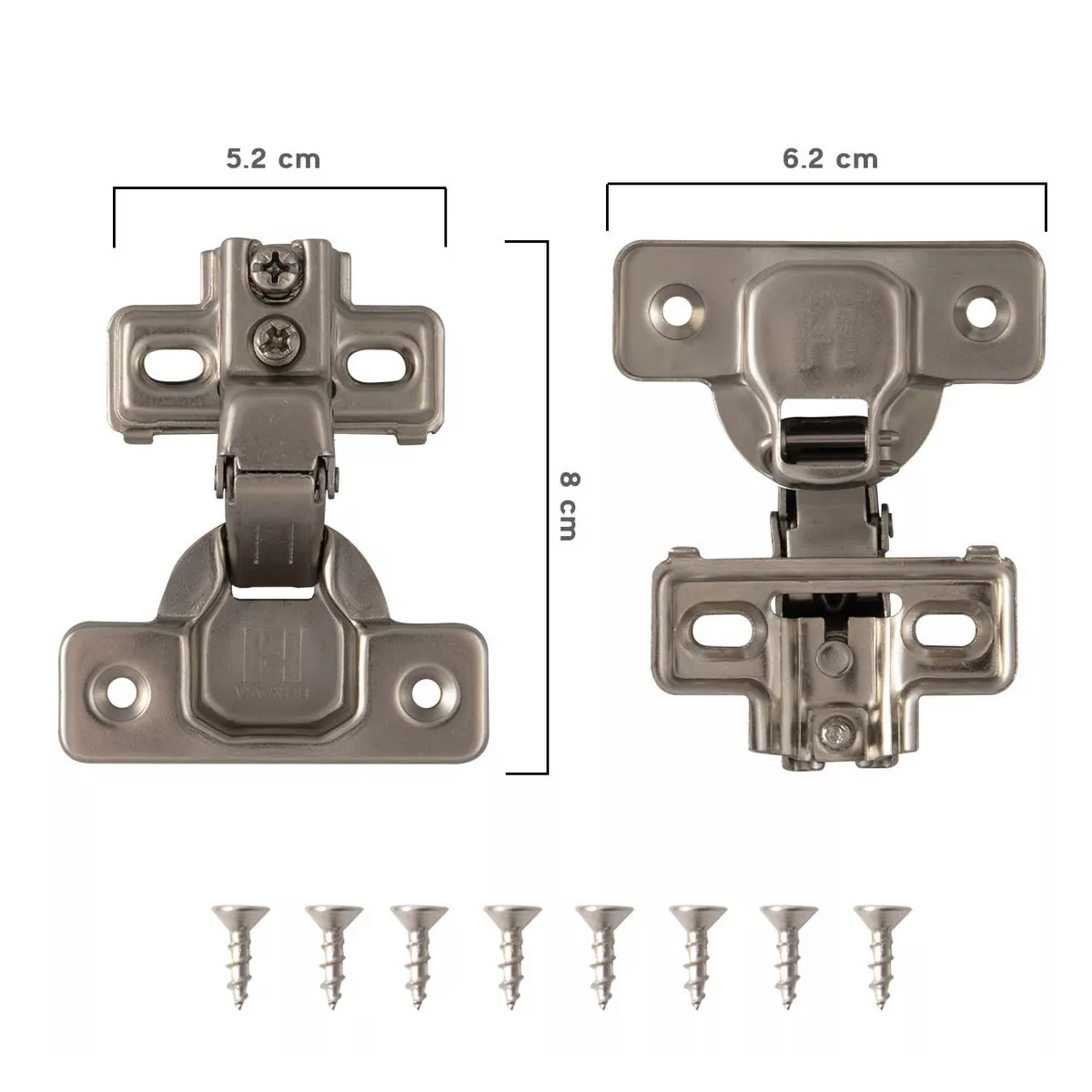 Kit Bisagra Bidimensional Brazo Corto 35 Mm 10 Pares