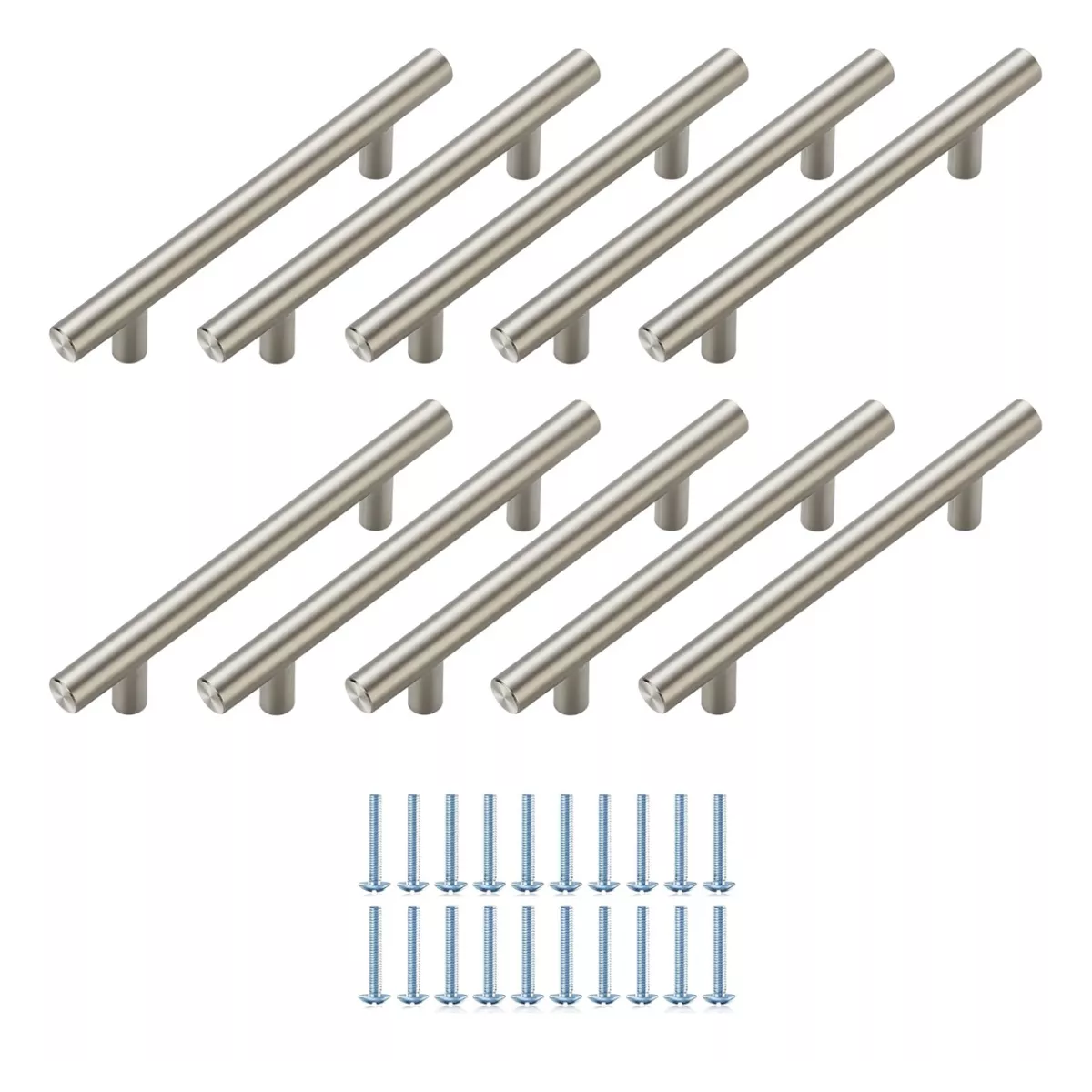 Juego Jaladera De Barra En Acero Inoxidable Hueca 22 Cm 10 Piezas