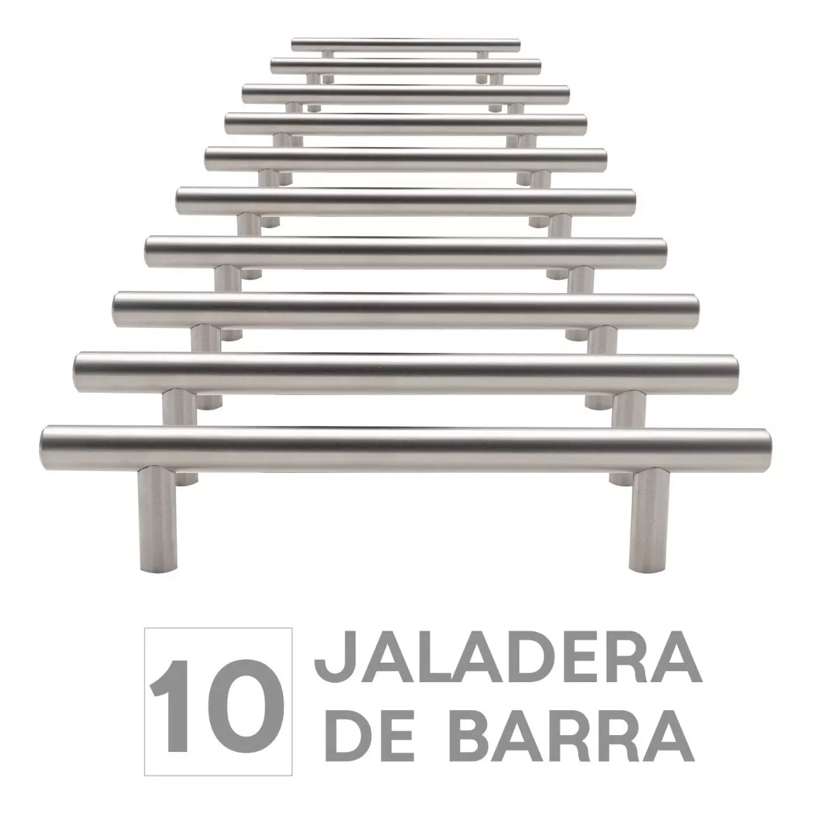 Juego Jaladera De Barra En Acero Inoxidable Hueca 22 Cm 10 Piezas