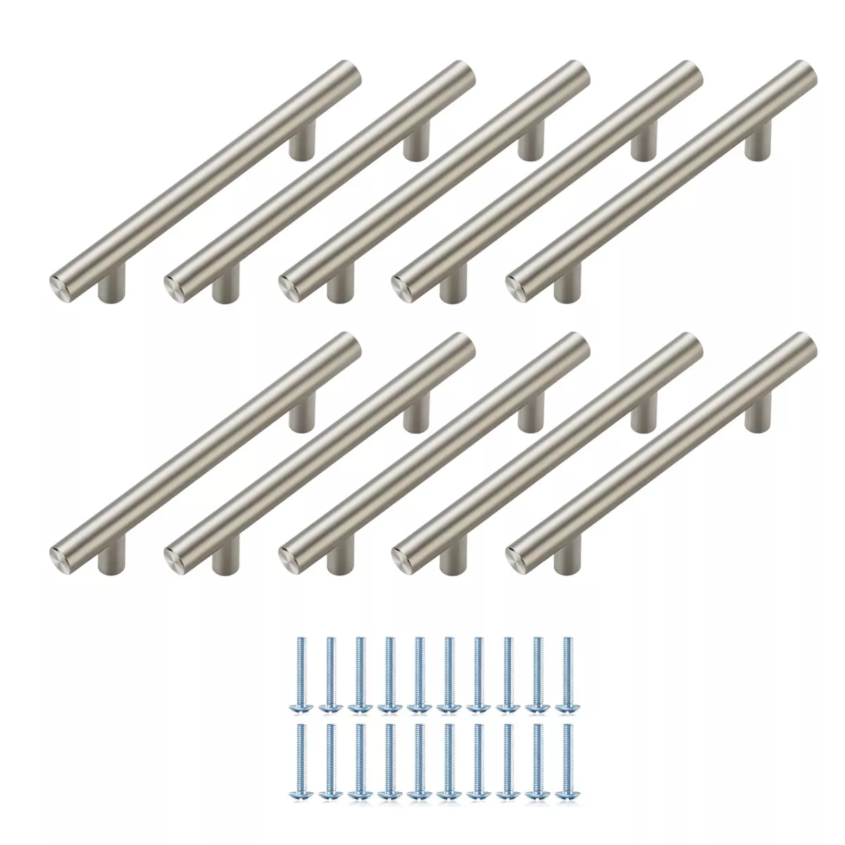 Set 20 Piezas Jaladera De Barra En Acero Inoxidable Hueca 15.6cm