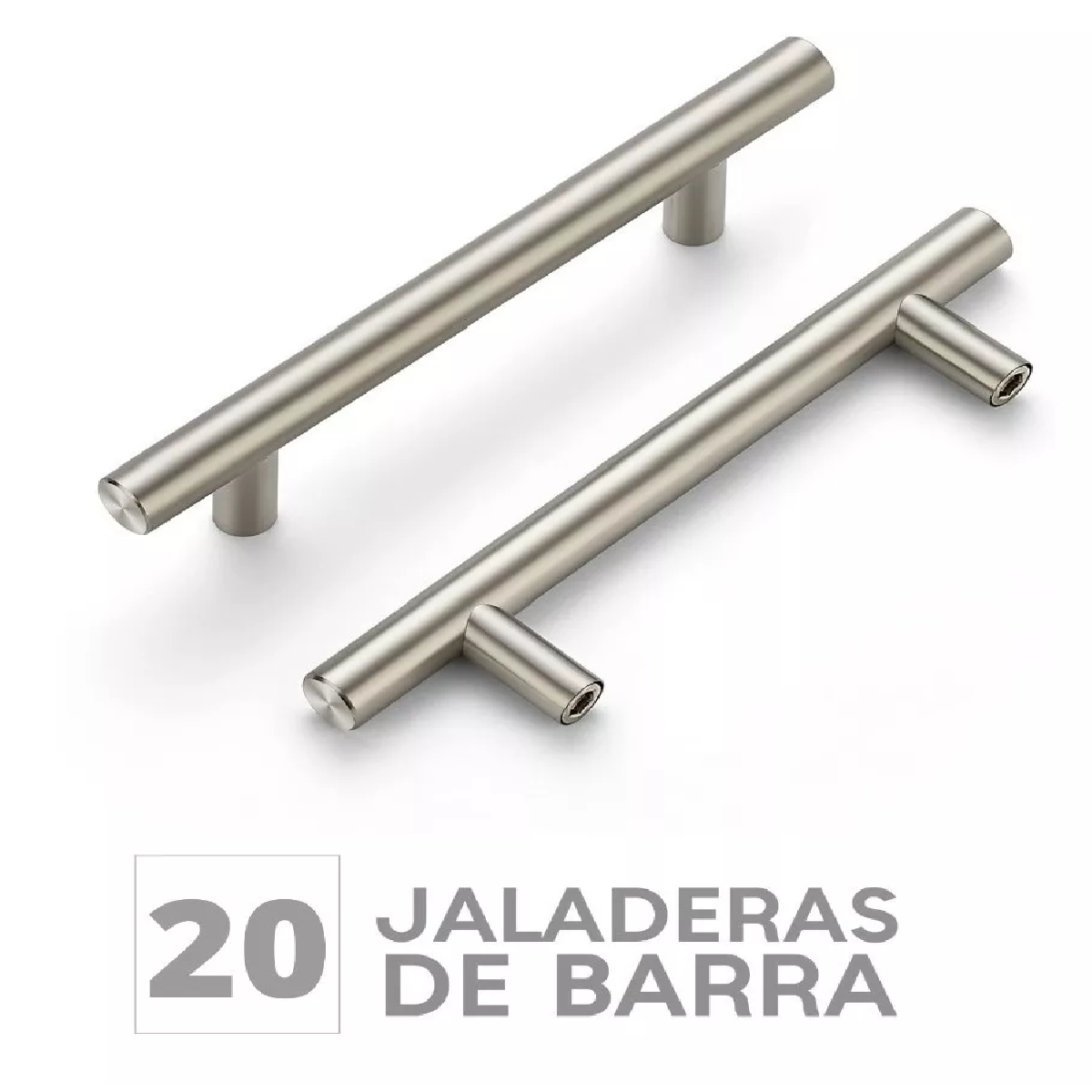 Set 20 Piezas Jaladera De Barra En Acero Inoxidable Hueca 15.6cm