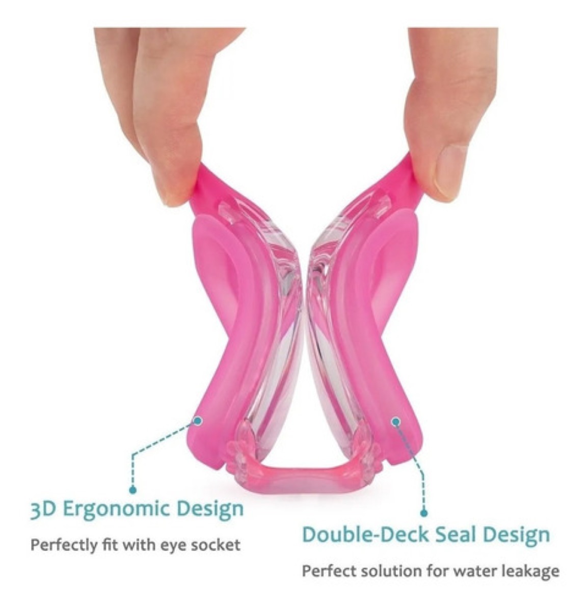 Set Natación, Gogles+gorra+clip Nariz+tapones+bolsa Rosa