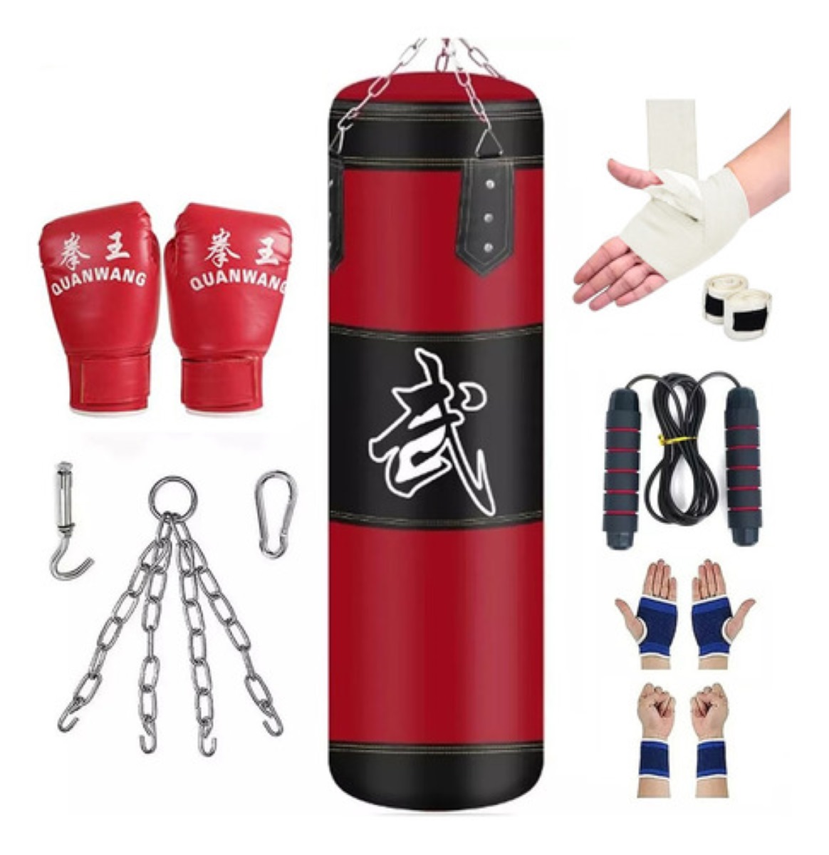 Saco De Boxeo Profesional De Boxeo Alta Capacidad De 120cm Rojo