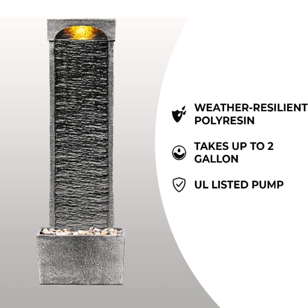 Fuente decorativa cascada interior exterior jardín led