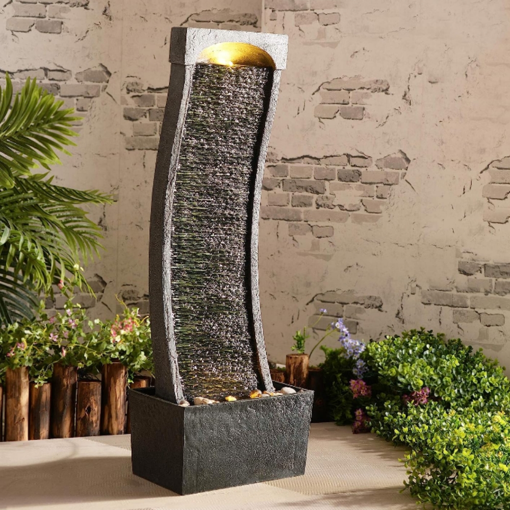 Fuente decorativa cascada interior exterior jardín led