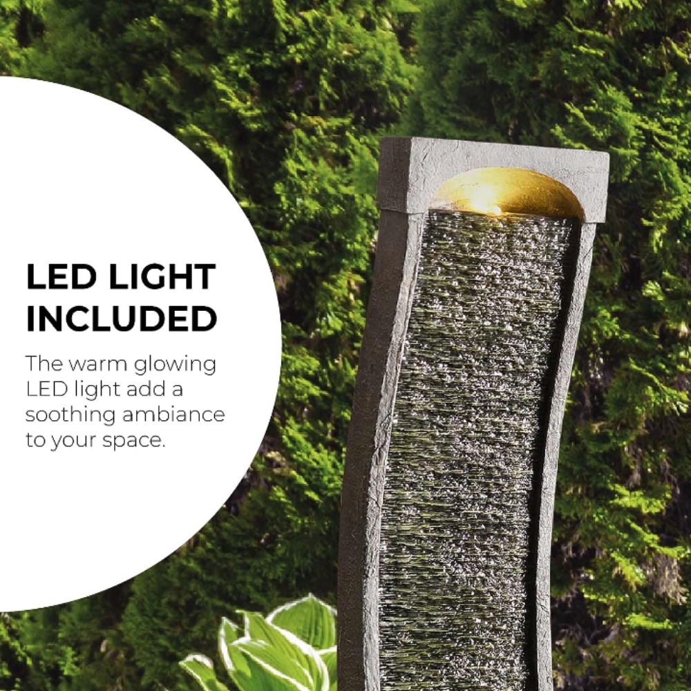 Fuente decorativa cascada interior exterior jardín led