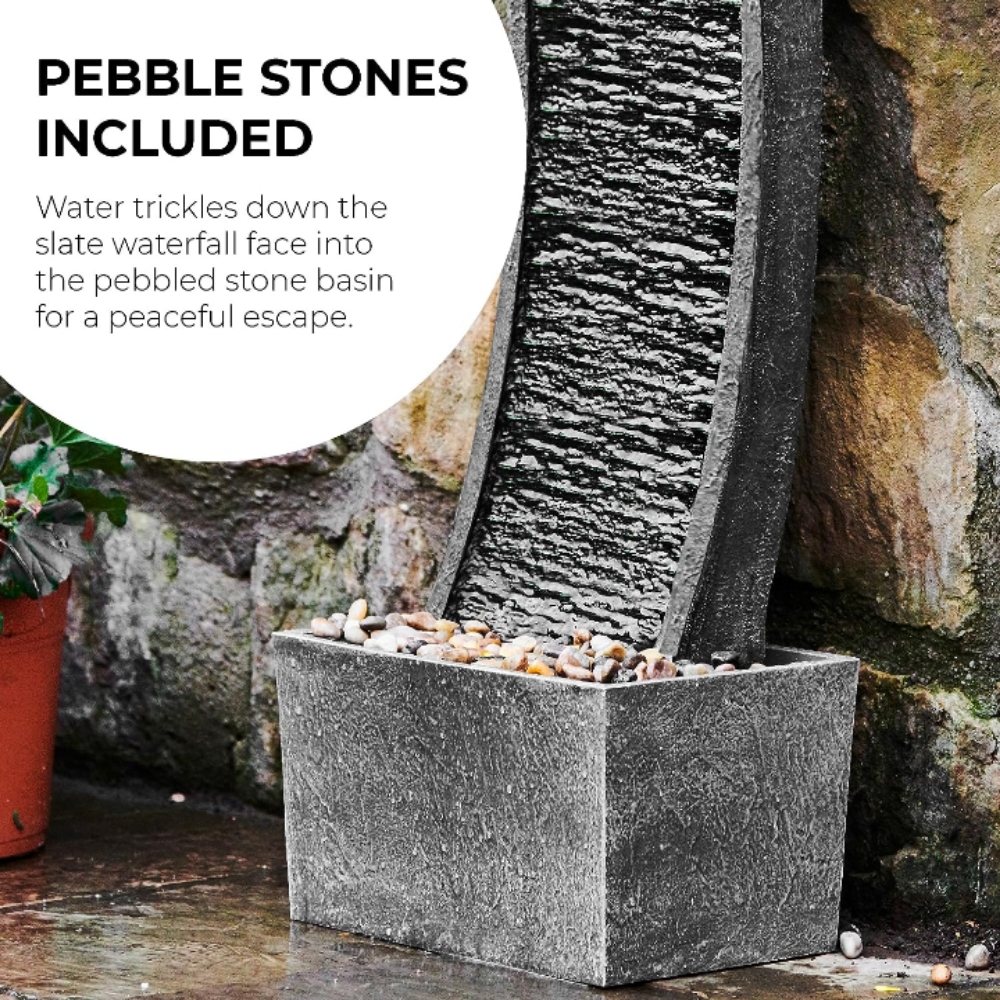 Fuente cascada interior exterior jardín decorativa led