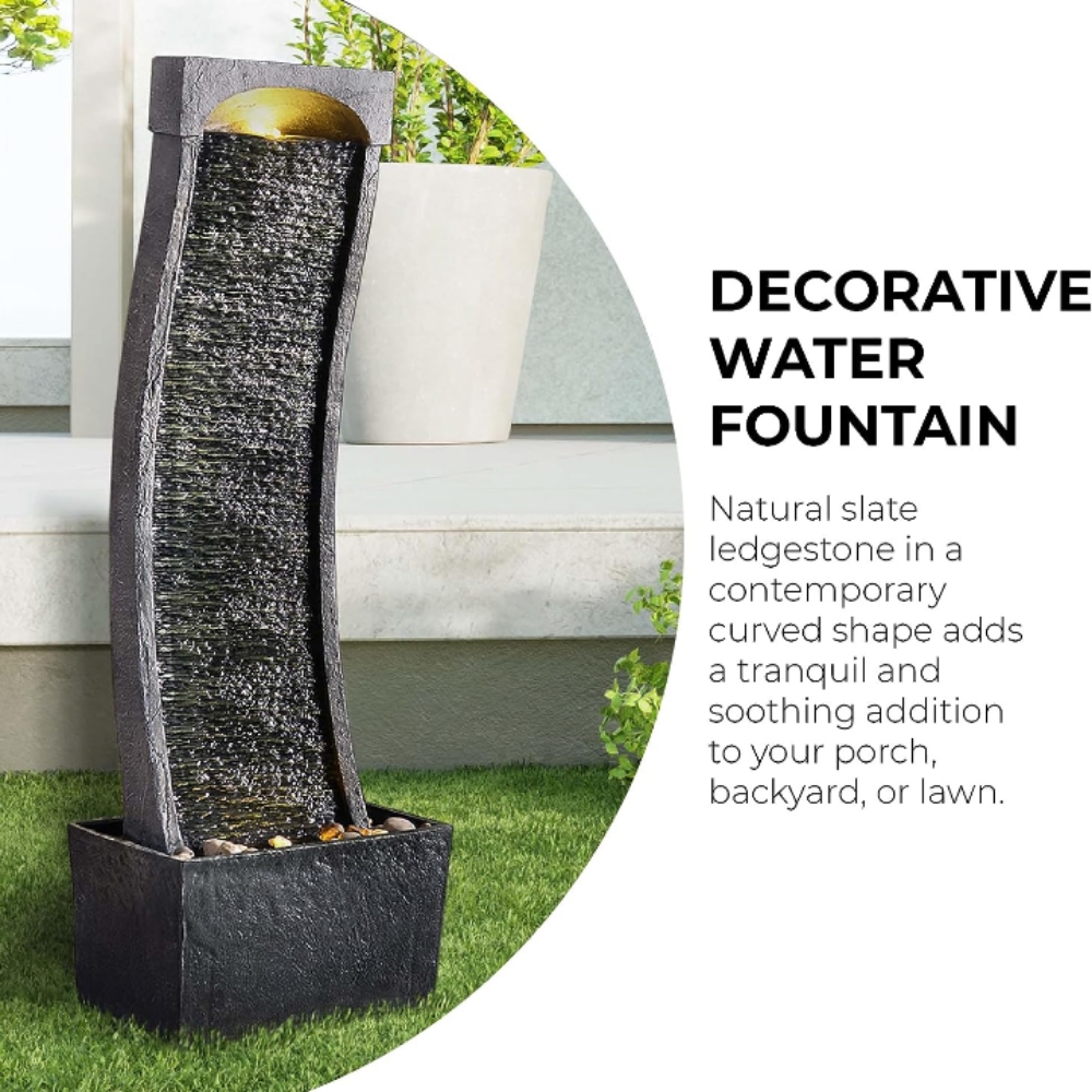 Fuente cascada interior exterior jardín decorativa led