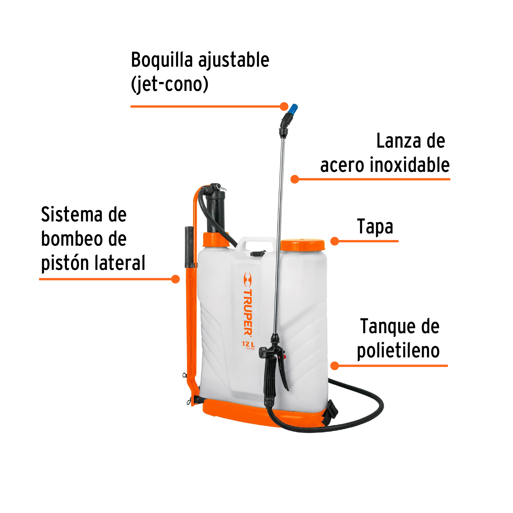 FUMIGADOR DE 12 L MANUAL DE MOCHILA, TRUPER 