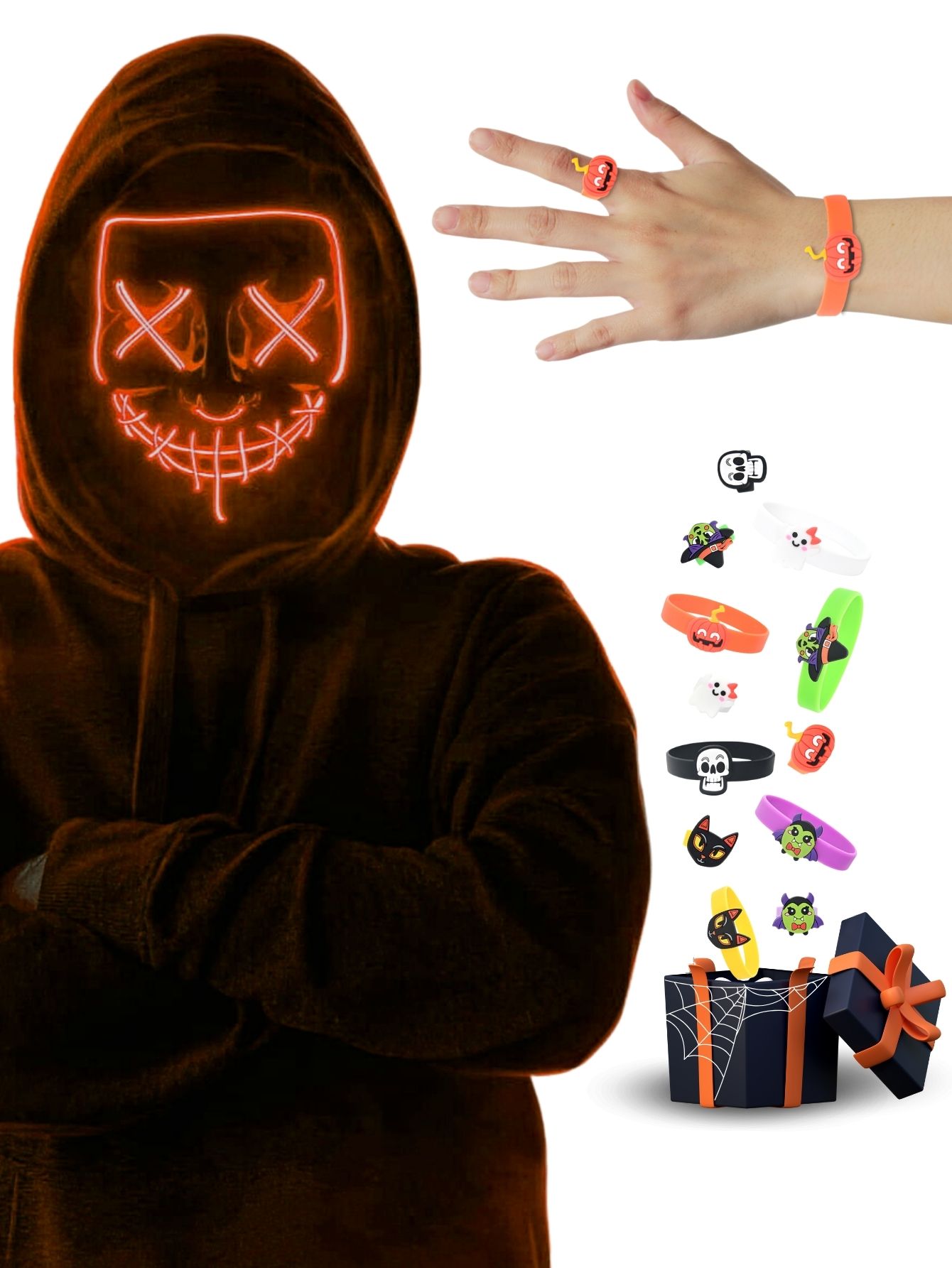 Mascara Luz Led La Purga Halloween The Purge Colores