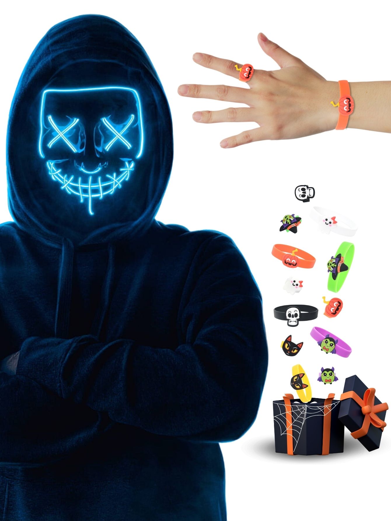 Mascara Luz Led La Purga Halloween The Purge Colores