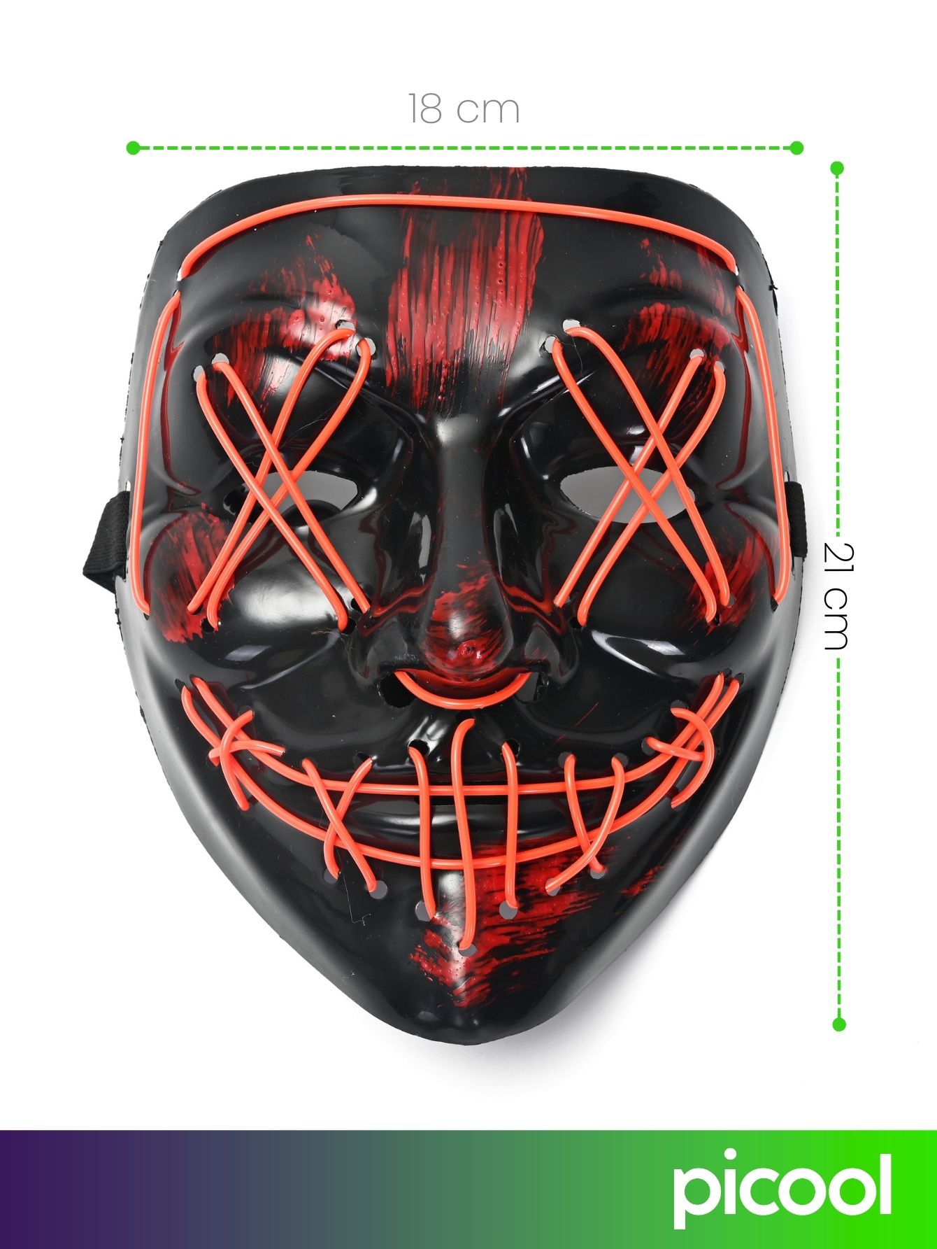 Mascara Luz Led La Purga Halloween The Purge Colores