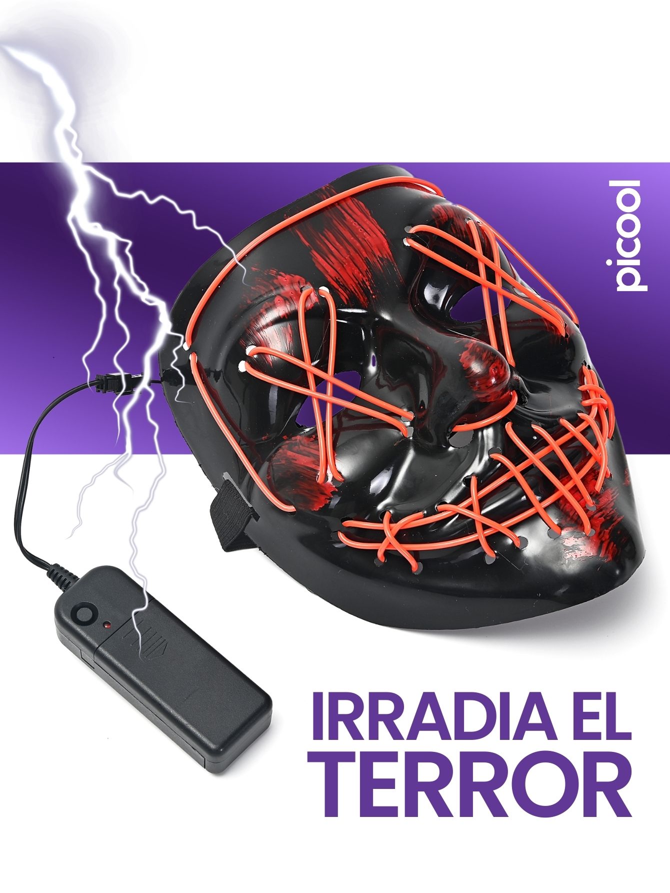 Mascara Luz Led La Purga Halloween The Purge Colores