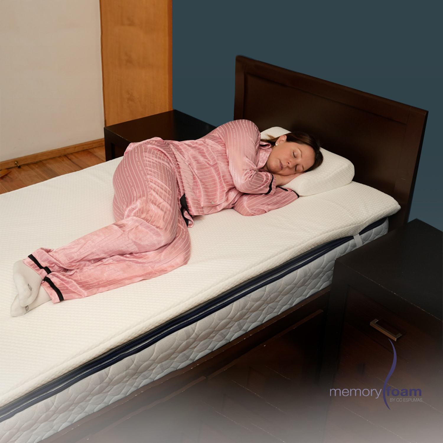 MEMORY FOAM Colchoneta Memory Foam Matrimonial Sobrecolchón de Memory Foam Blanca .