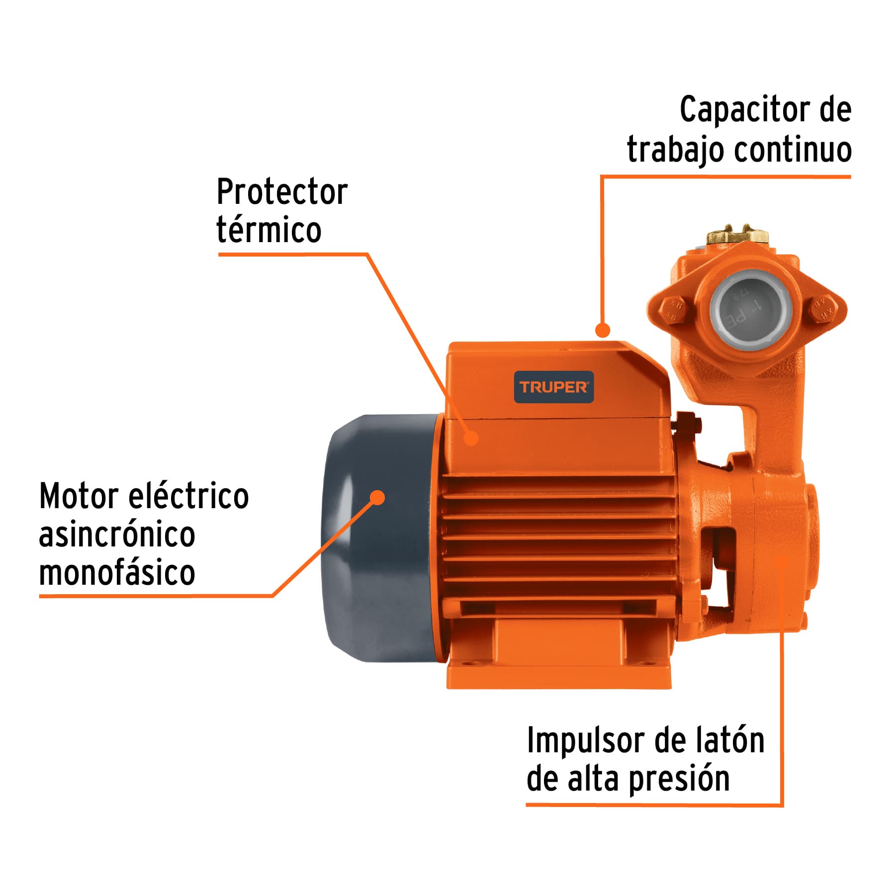 BOMBA PERIFÉRICA AUTOCEBANTE 1/2 HP, TRUPER