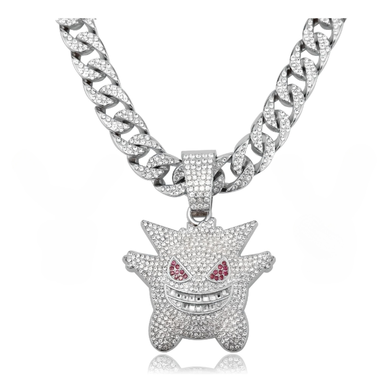 Colgante Cadena Cubana Gengar Con Collar Metal
