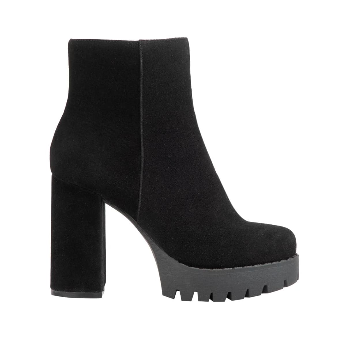 Botas de vestir de gamuza marca Sao Paulo, con suela track y tacón alto, mod. 1087403