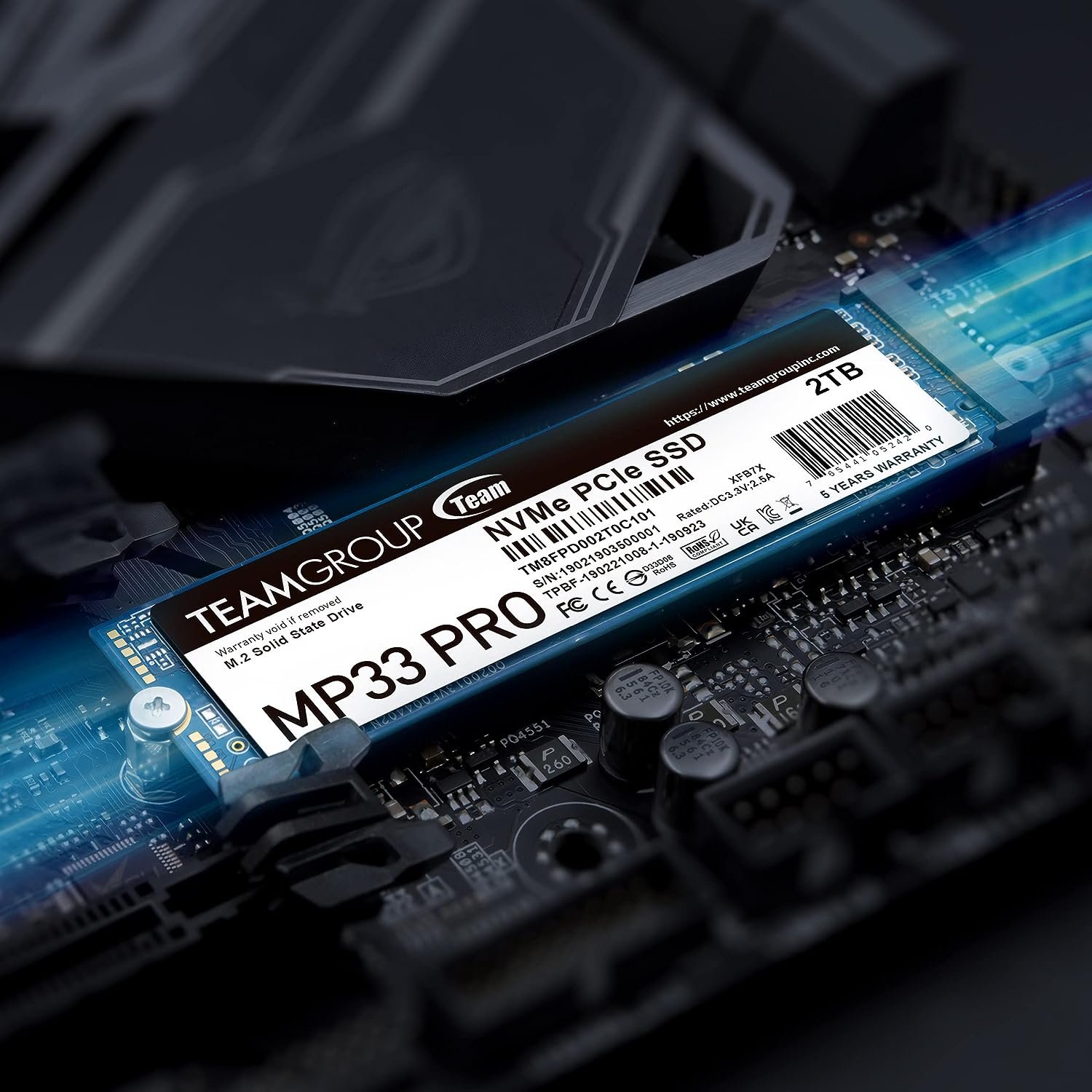 TEAMGROUP MP33 PRO 2TB M.2 PCIe 2280 NVMe 1.3 SSD interno, hasta 2100 MB/s Gen3x4 unidad de estado sólido