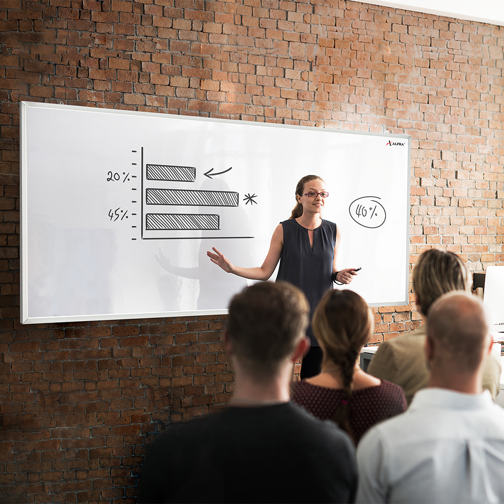 Pizarra Pintarrón Porcelanizado Magnético Alfra 120x180 cm