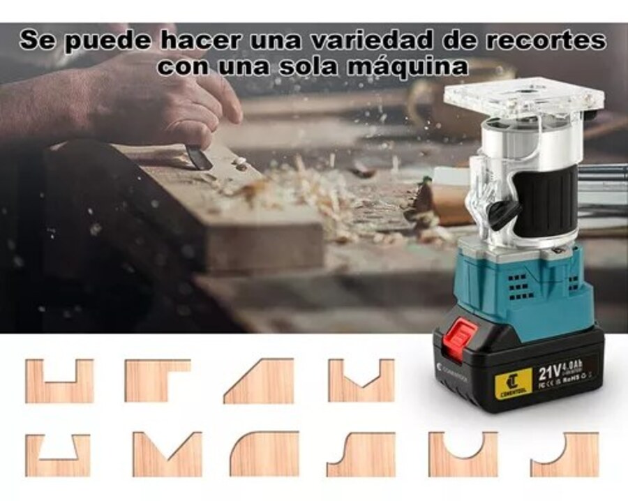 ROUTER INALÁMBRICO PARA MADERA 800W DOBLE BATERIA