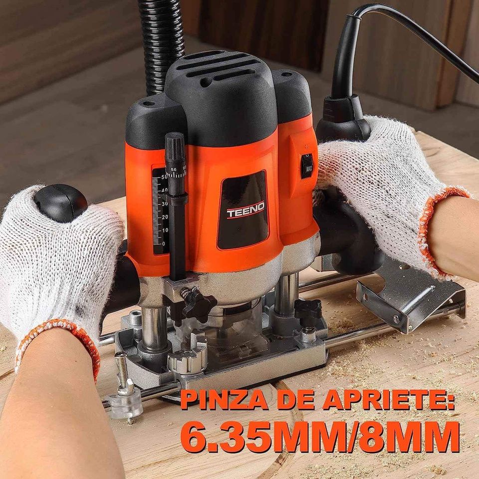 Touro Router Router Teeno 1200W, 110V con 12 accesorios.