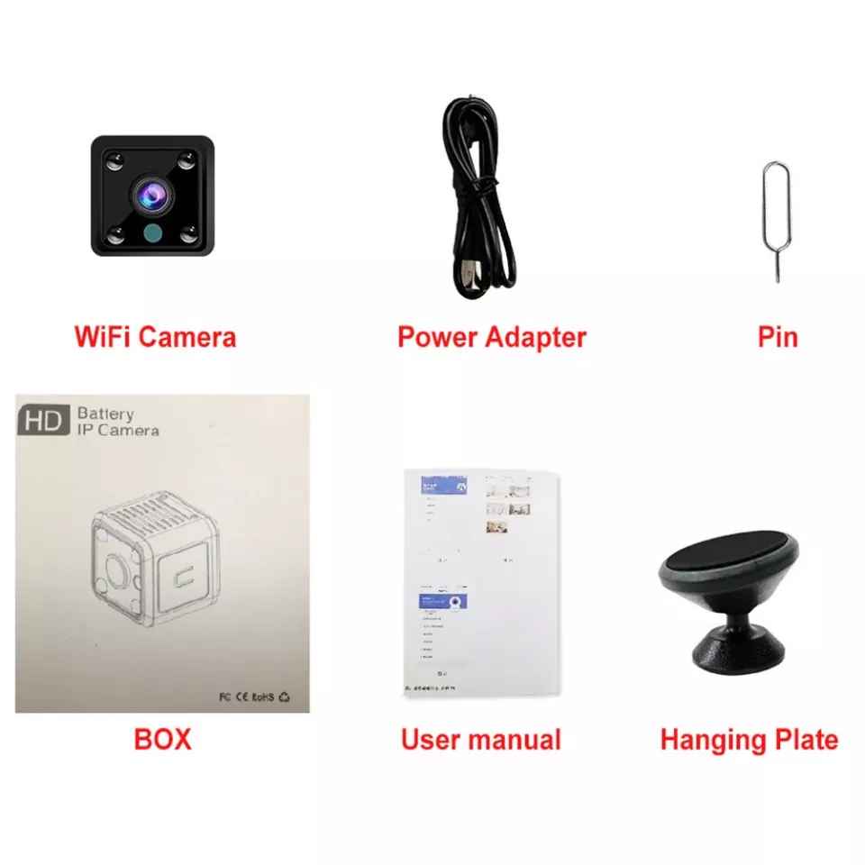 MINI CÁMARA DE SEGURIDAD WIFI HD 3 CM VISIÓN NOCTURNA MONITOREO EN TIEMPO REAL RECARGABLE