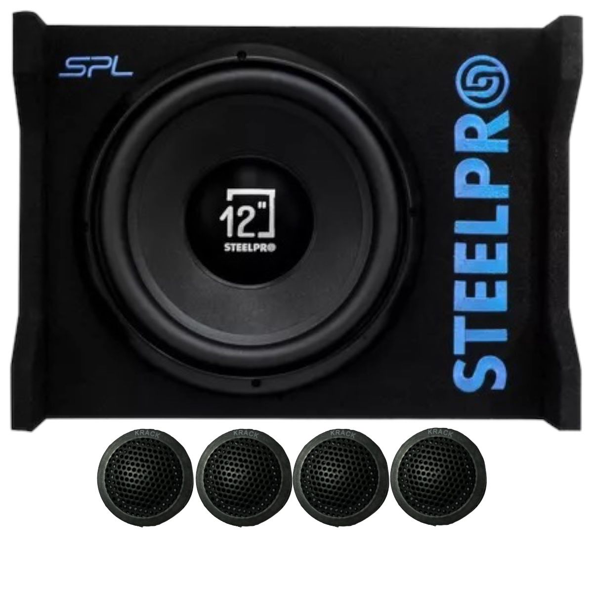 Subwoofer 12' Amplificado 1200w Spl Alta Presion Steelpro+