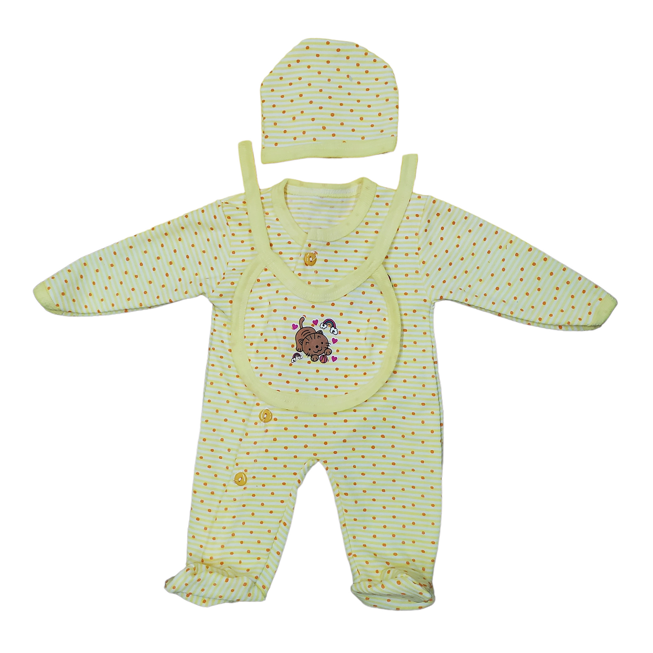 Conjunto De Bebé Con 7 Piezas De Algodón Puntos