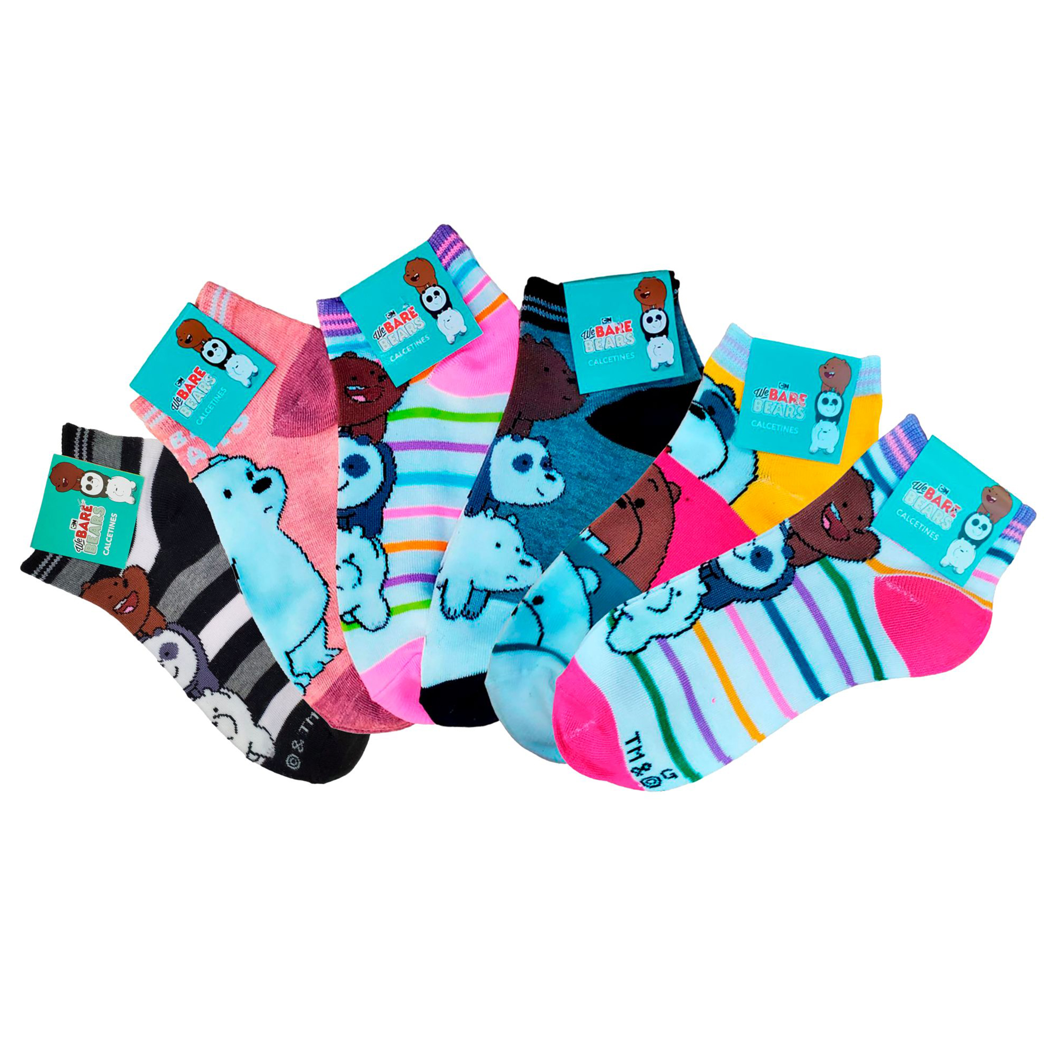 Tines Cortos Osos Escandalosos Unisex 12 Pares