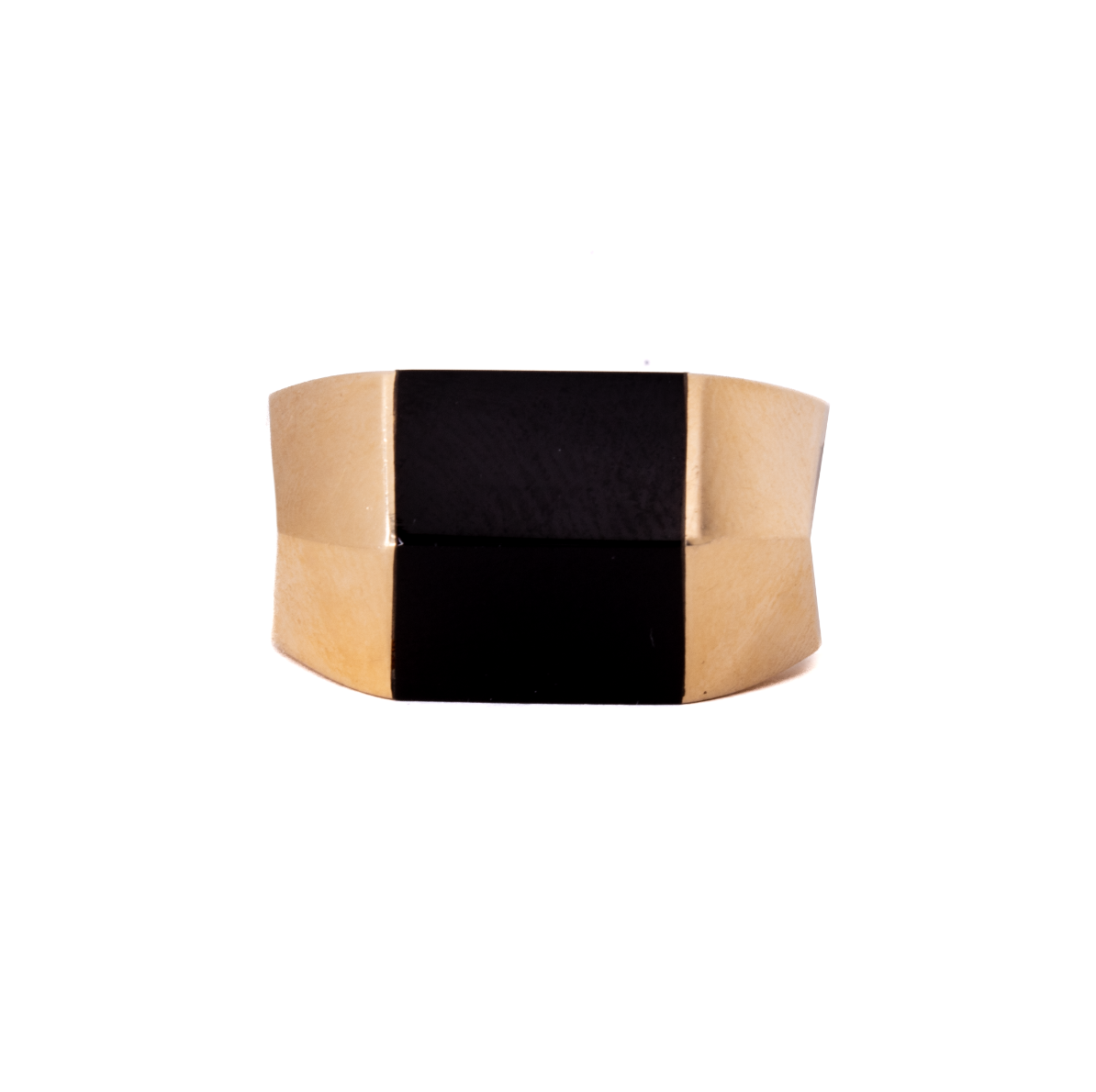 Anillo Piedra Negra Oro 14 Kilates.
