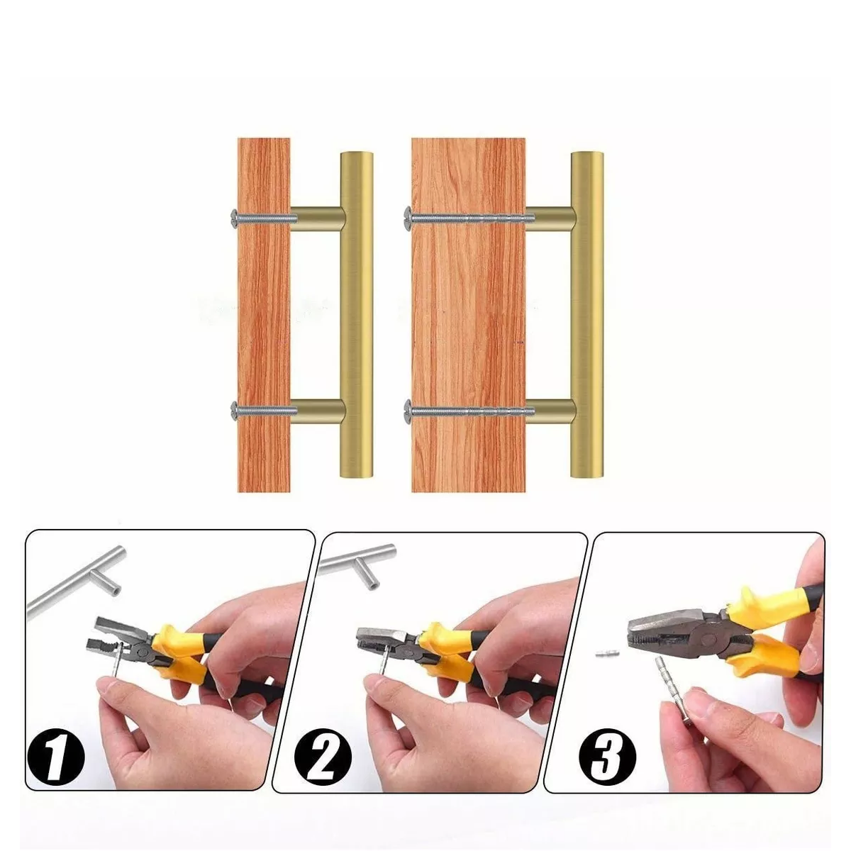 Juego Herrajes De Acero Inoxidable, Jaladeras Dorado,12 Piezas