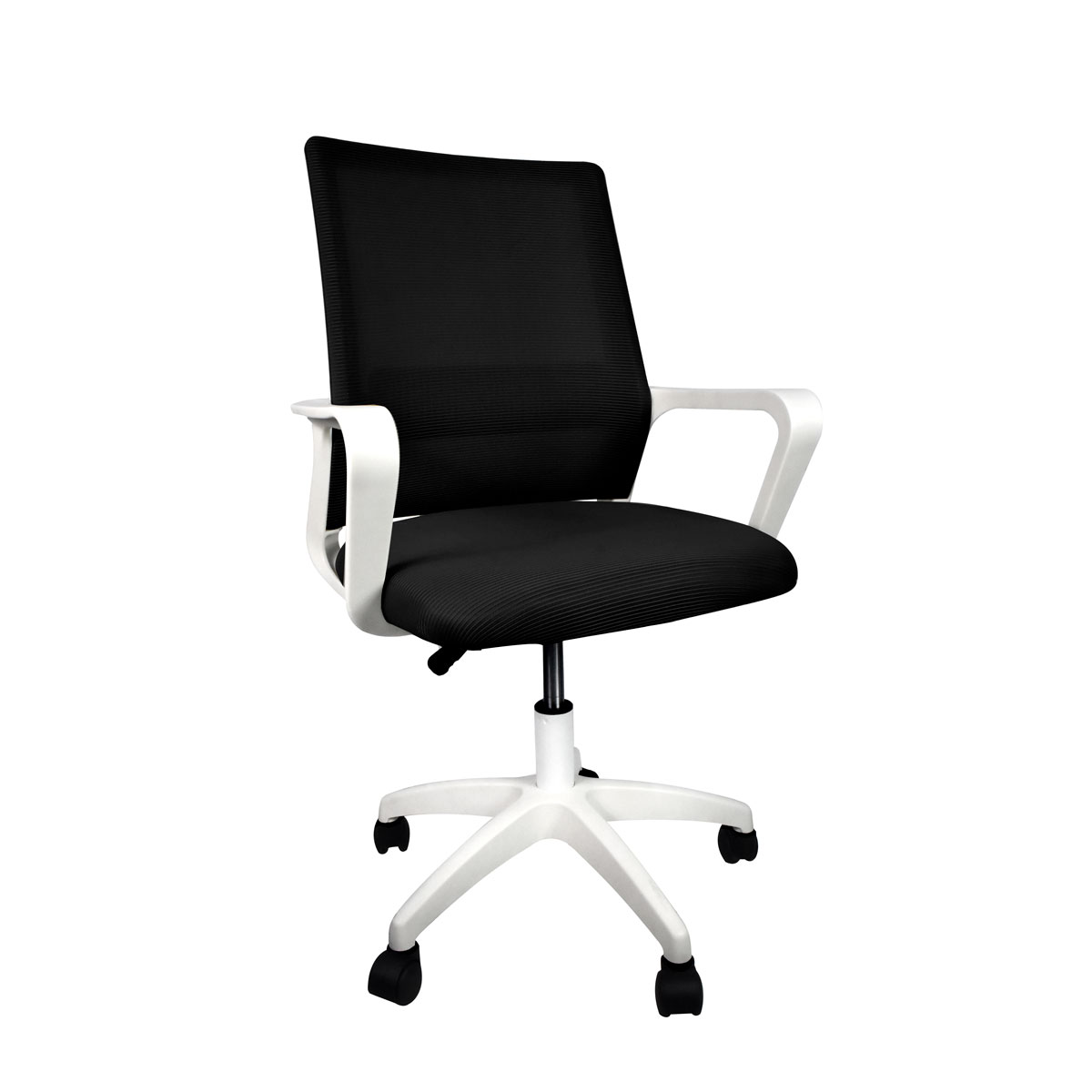 Silla de Escritorio Ergonomica para Oficina Moderna Giratoria Negro con Blanco OLU KT-251