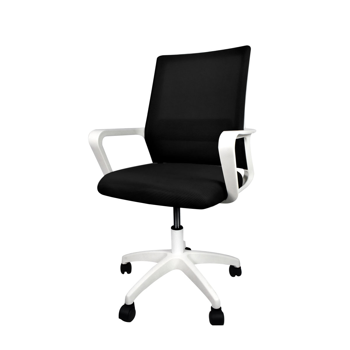 Silla de Escritorio Ergonomica para Oficina Moderna Giratoria Negro con Blanco OLU KT-251