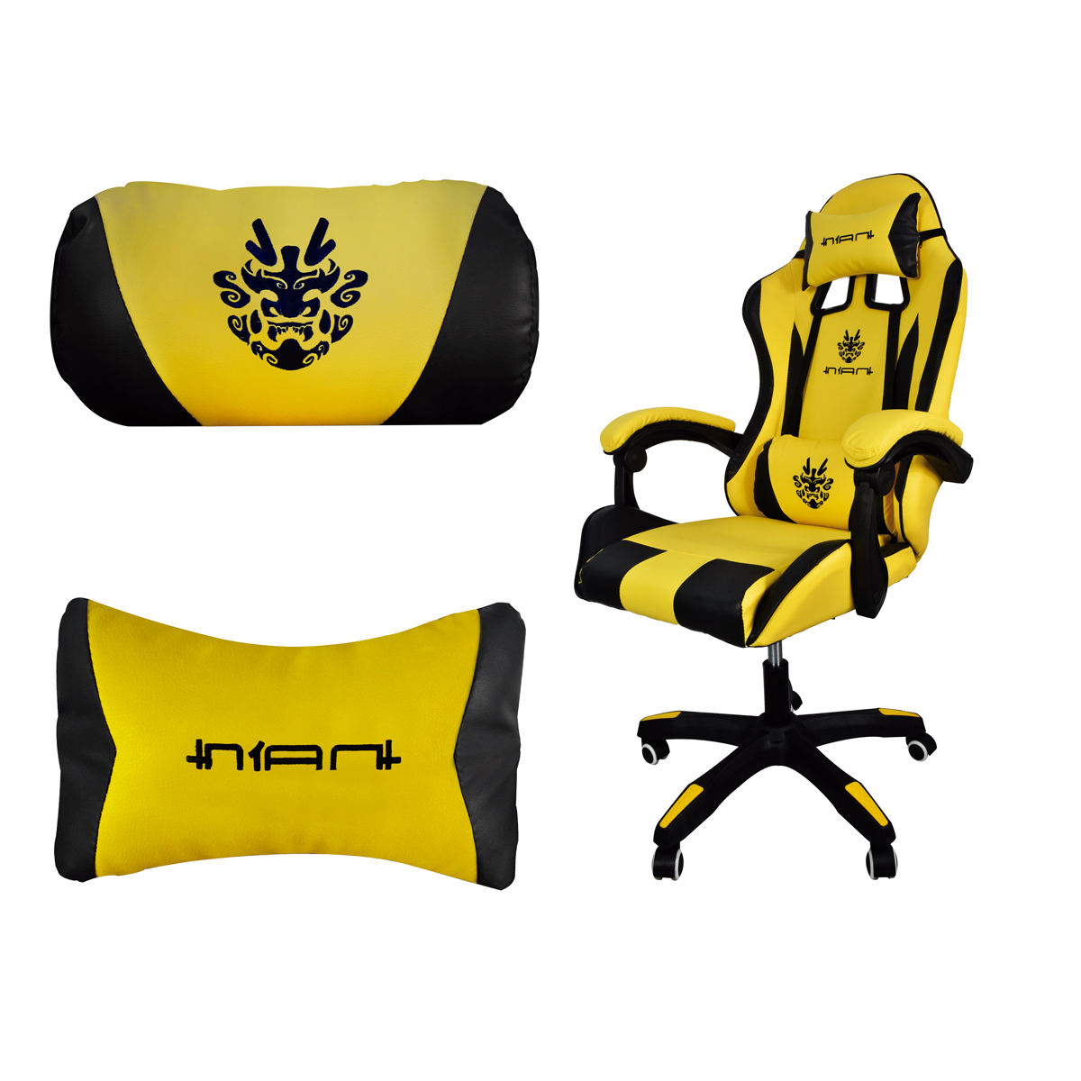 Silla Gamer Reclinable Ergonómica Ajustable Para PC Gaming Amarilla Marca Nian