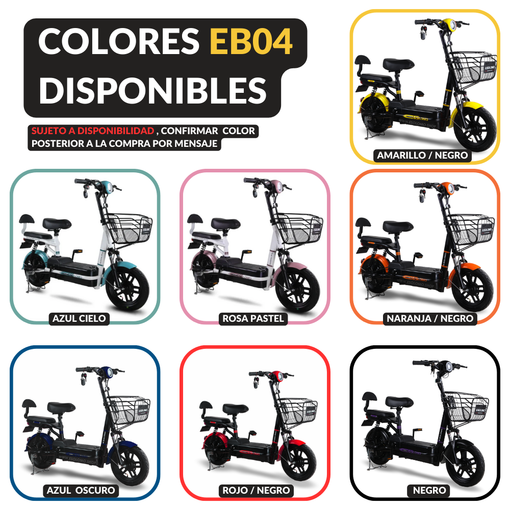 Bicicleta electrica EB04 de 350W con bloqueo antirrobo alarma