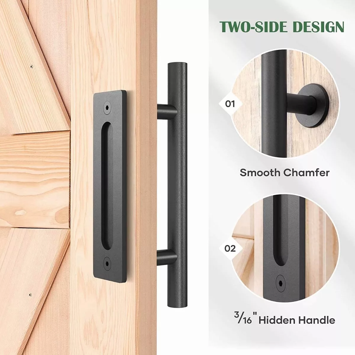 Jaladera De Acero Inoxidable Para Puerta De Granero 30+18cm